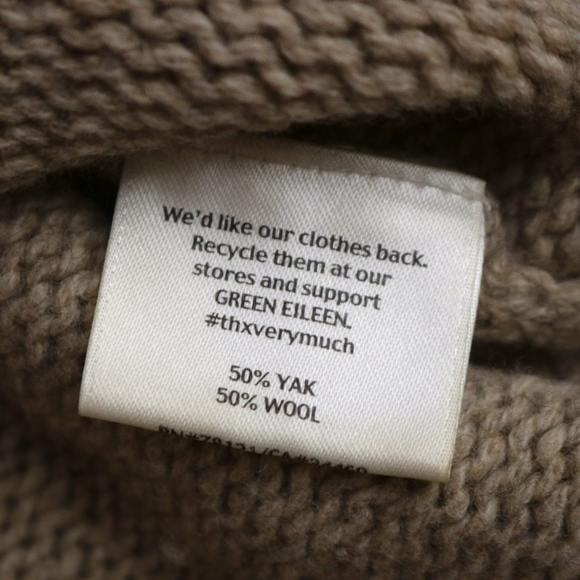 Eileen Fisher Women’s Sweater Boat Neck Yak Wool Blend Beige Size M Crop Style - Picture 10 of 11